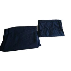 Lot of 2 Mainstays Navy Blue Bedding Flat Sheet Twin XL & 1 Pillowcase Set